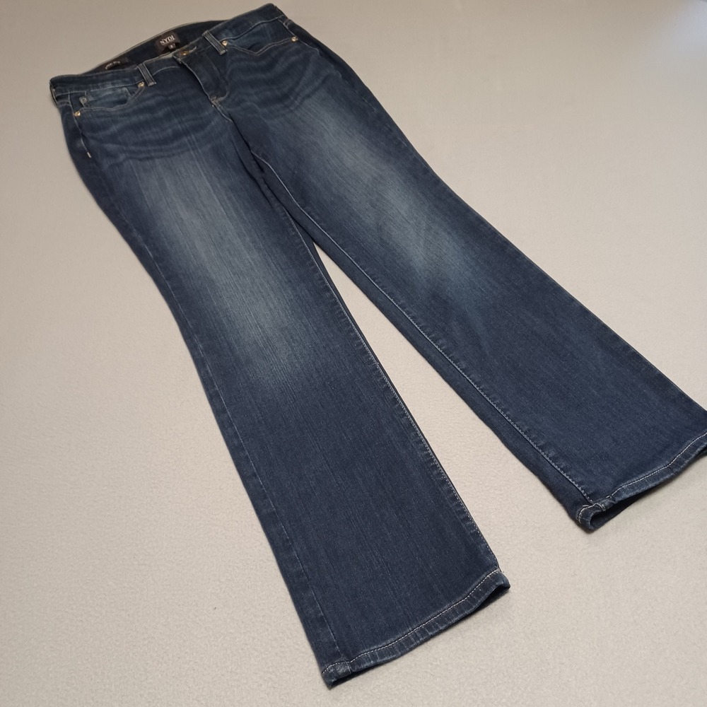 NYDJ Jeans Womens 8 Blue Vantage Straight Leg MPXASS2336 Stretch Denim
